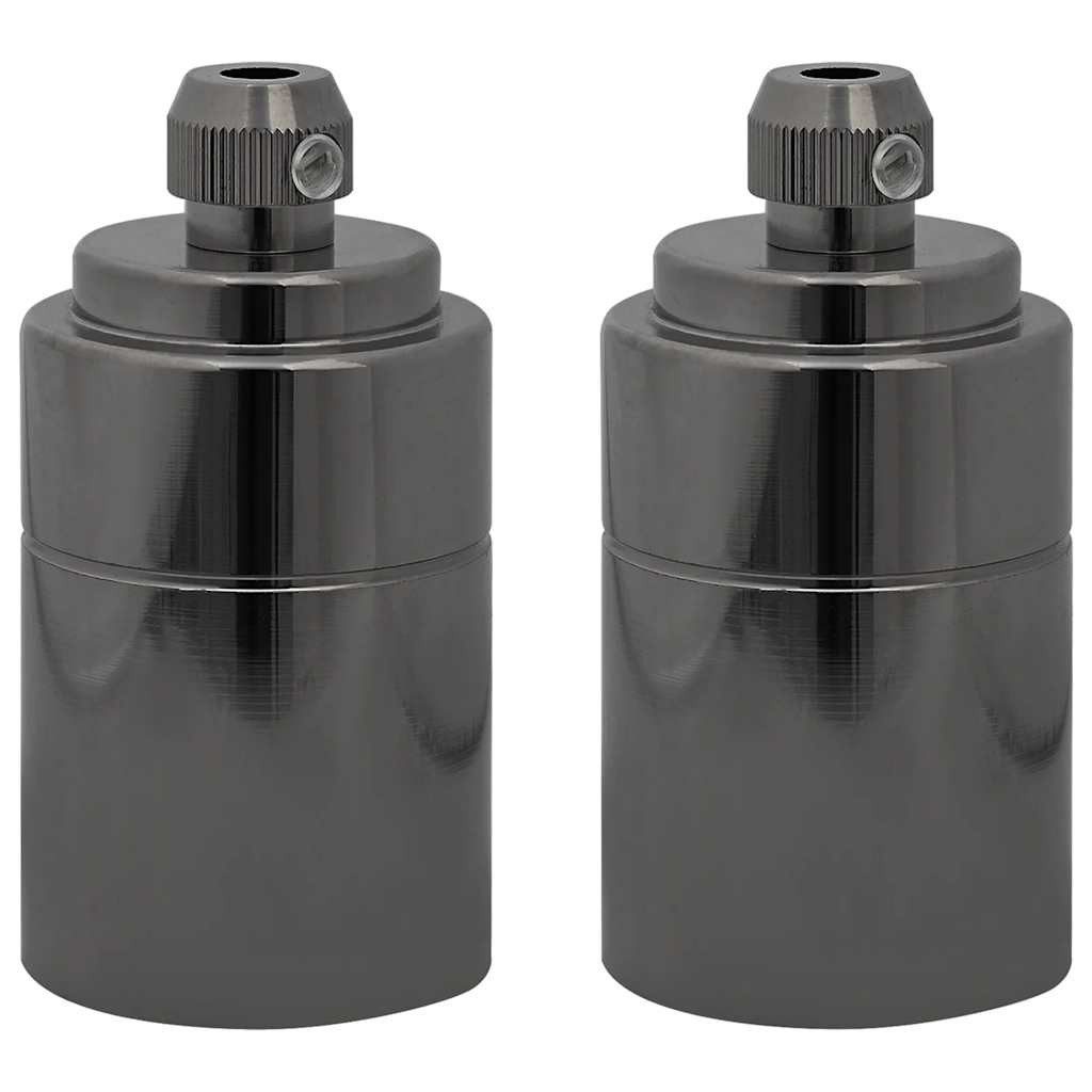 vidaXL WLAN-Dongle Lampenfassungen 2 Stk. Glänzend Schwarz E27