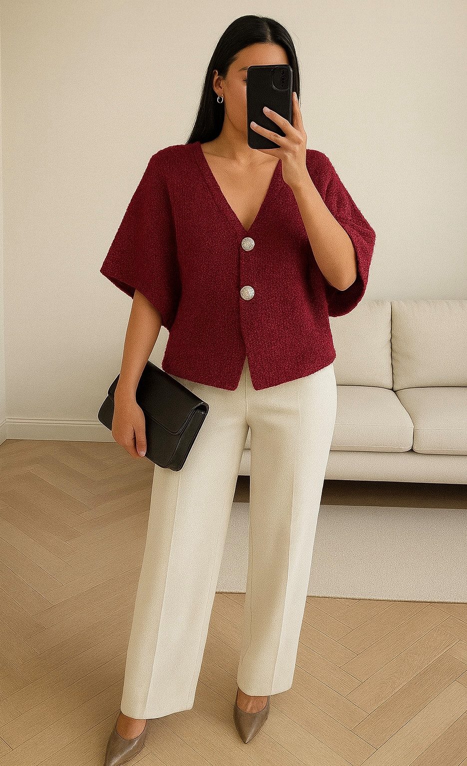 Worldclassca Strickjacke WORLDCLASSCA Strickjacke kurzarm Cardigan Strickpulllover mit Knopf Neue Kollektion - Stilvolle und gemütliche Strickmode für Damen