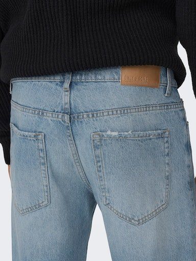 ONLY & SONS Loose-fit-Jeans ONSEDGE Light STRAIGHT NOOS Denim Blue BROMO DOT DNM 0017