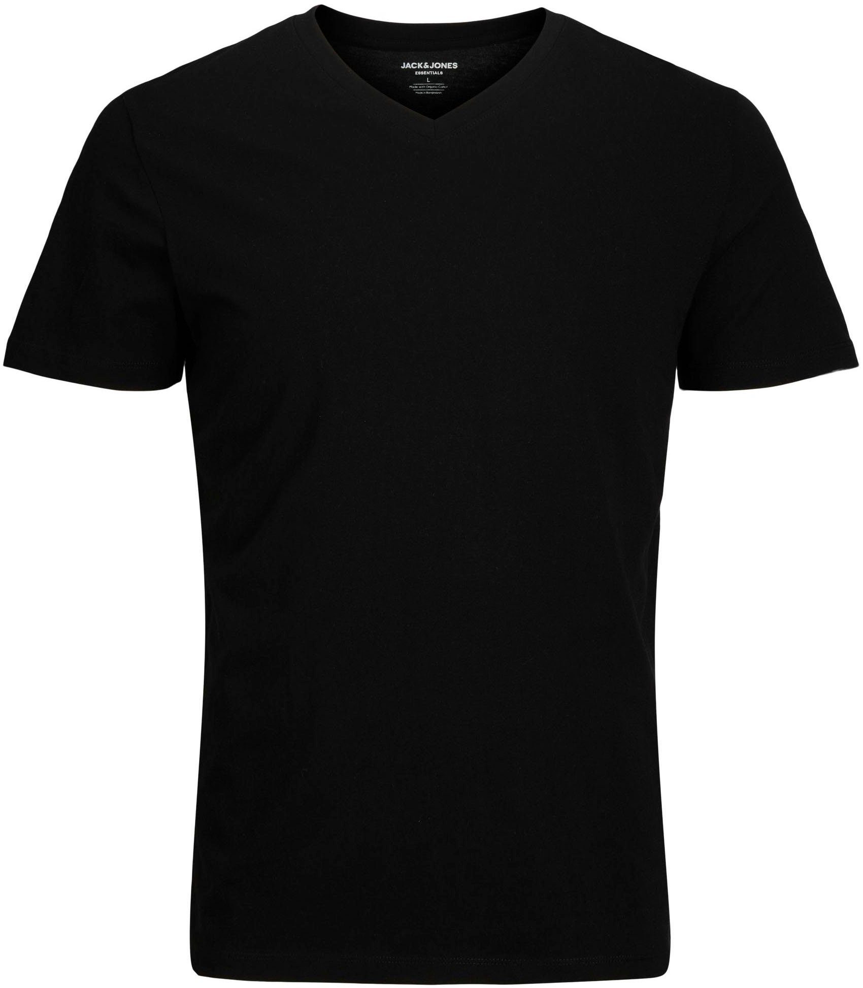 V-Shirt JJEORGANIC mit V-Ausschnitt, lässig kombinierbar, ideal für Alltag