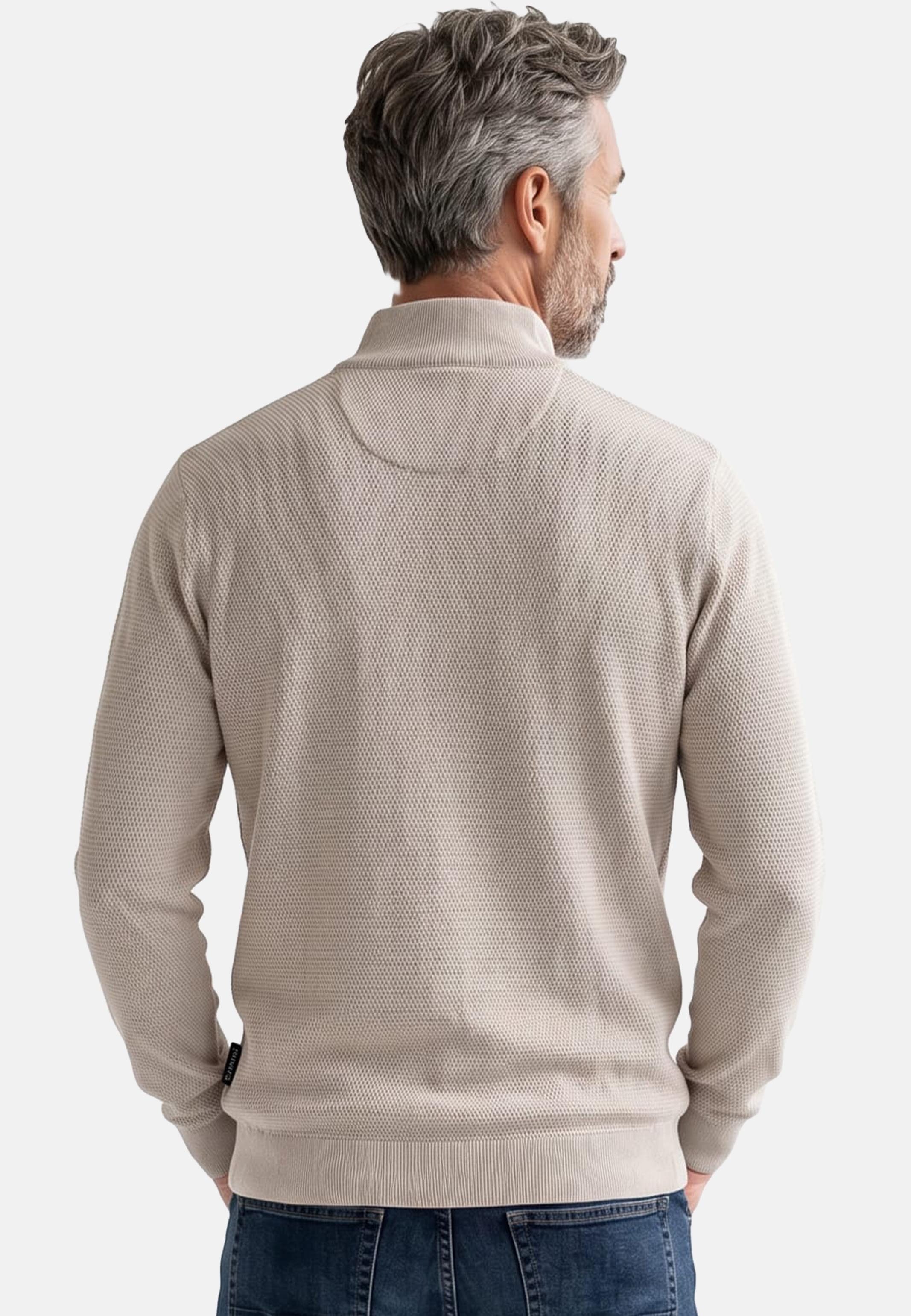 CASAMODA Strickpullover Basic (1-tlg) Troyer - Baumwolle - Atmungsaktiv - Feine Strickstruktur