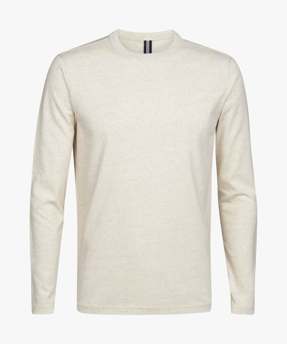 Profuomo Kurzarmshirt T-SHIRT LONG SLEEVE BEIGE MEL