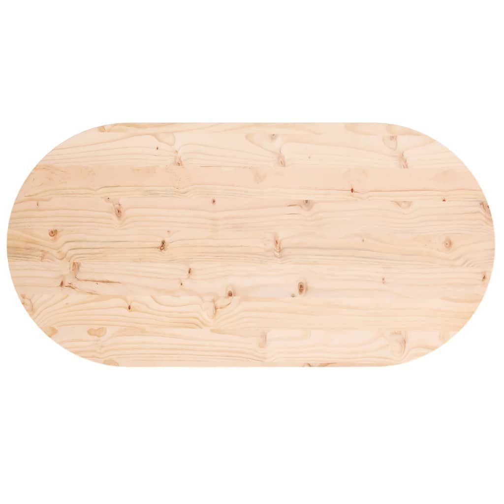 furnicato Tischplatte 90x45x2,5 cm St) Oval (1 Kiefer Massivholz