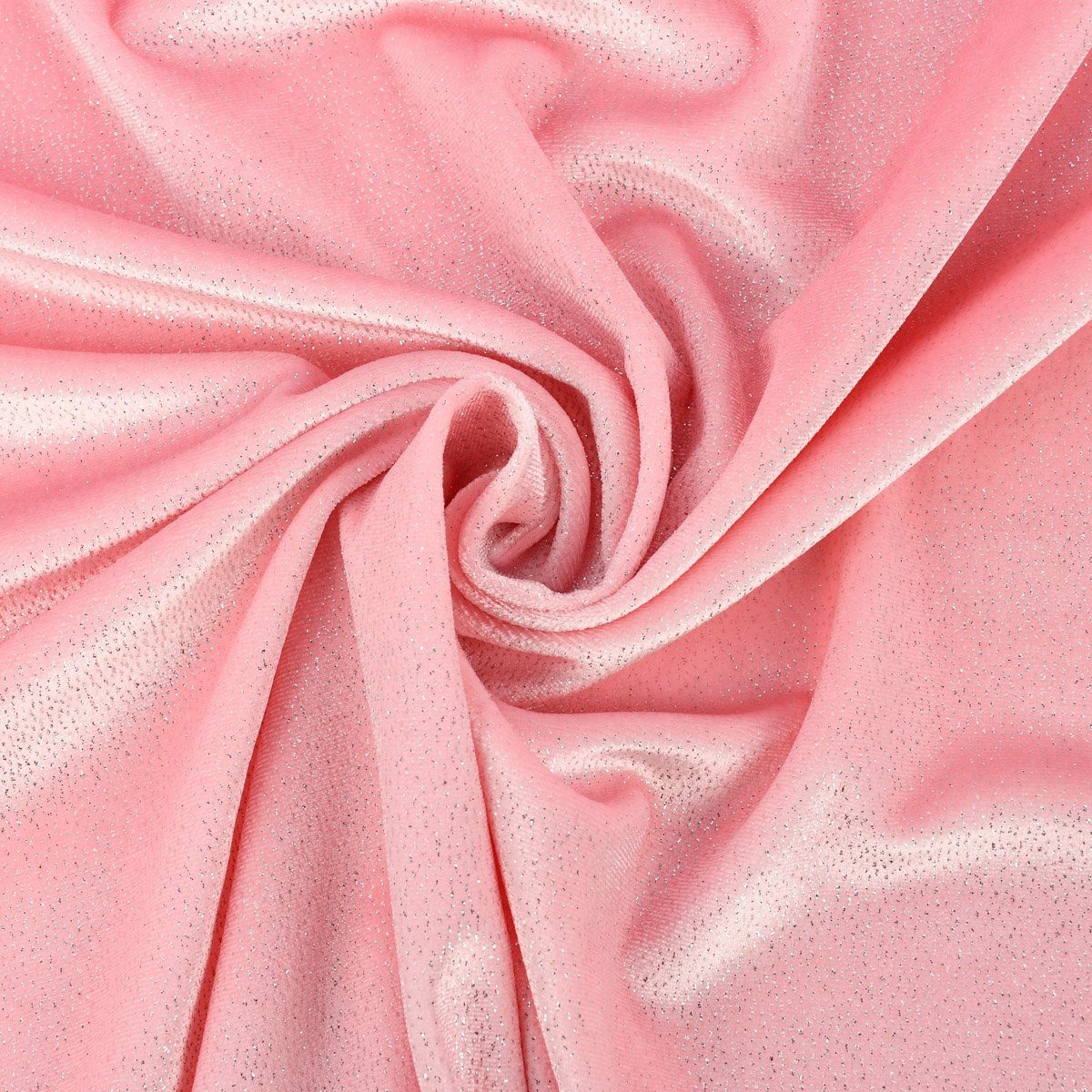 SCHÖNER LEBEN. Stoff Samtstoff Stretchsamt Glitzer rosa silber 1,5m, mit Metallic-Effekt