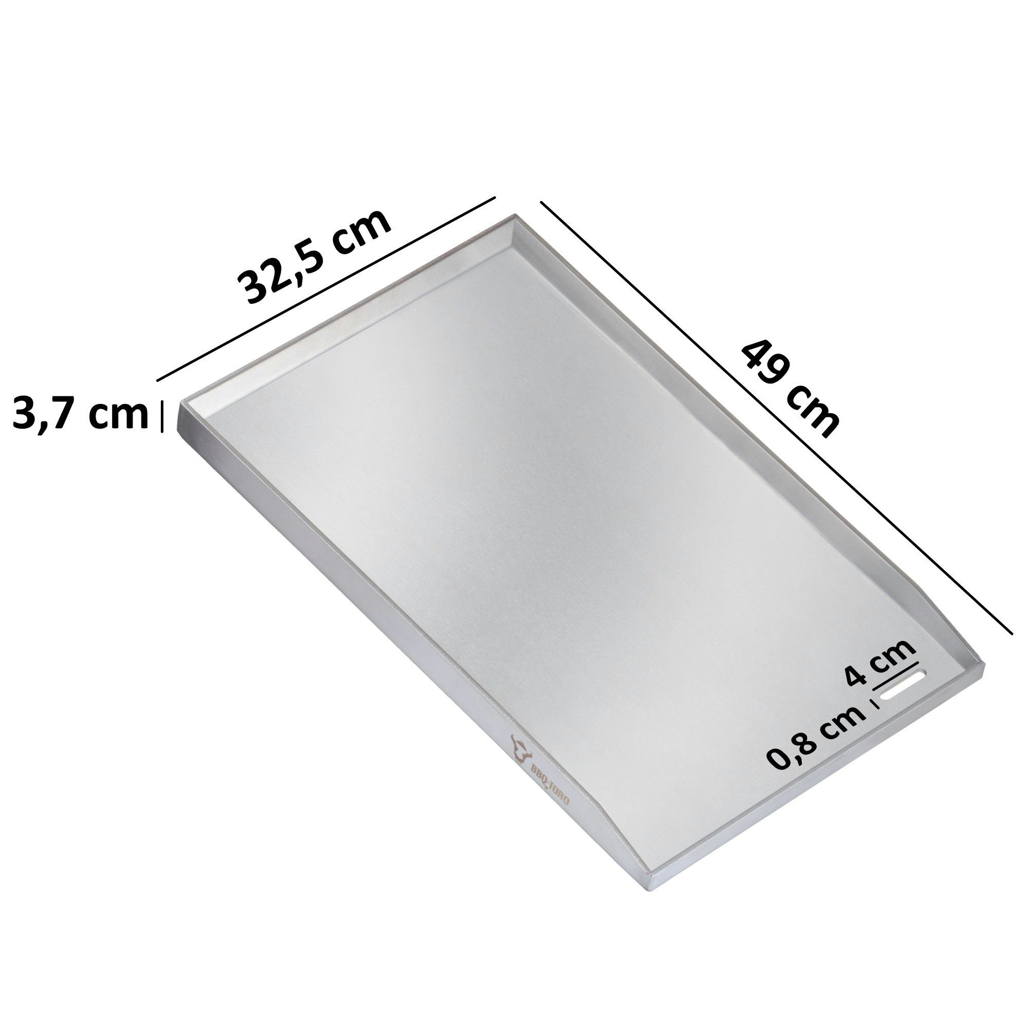 BBQ-Toro Grillplatte Edelstahl Grillpfanne, 32,5 x 49 cm, BBQ Plancha, Grillblech (1-St), Einfache Reinigung