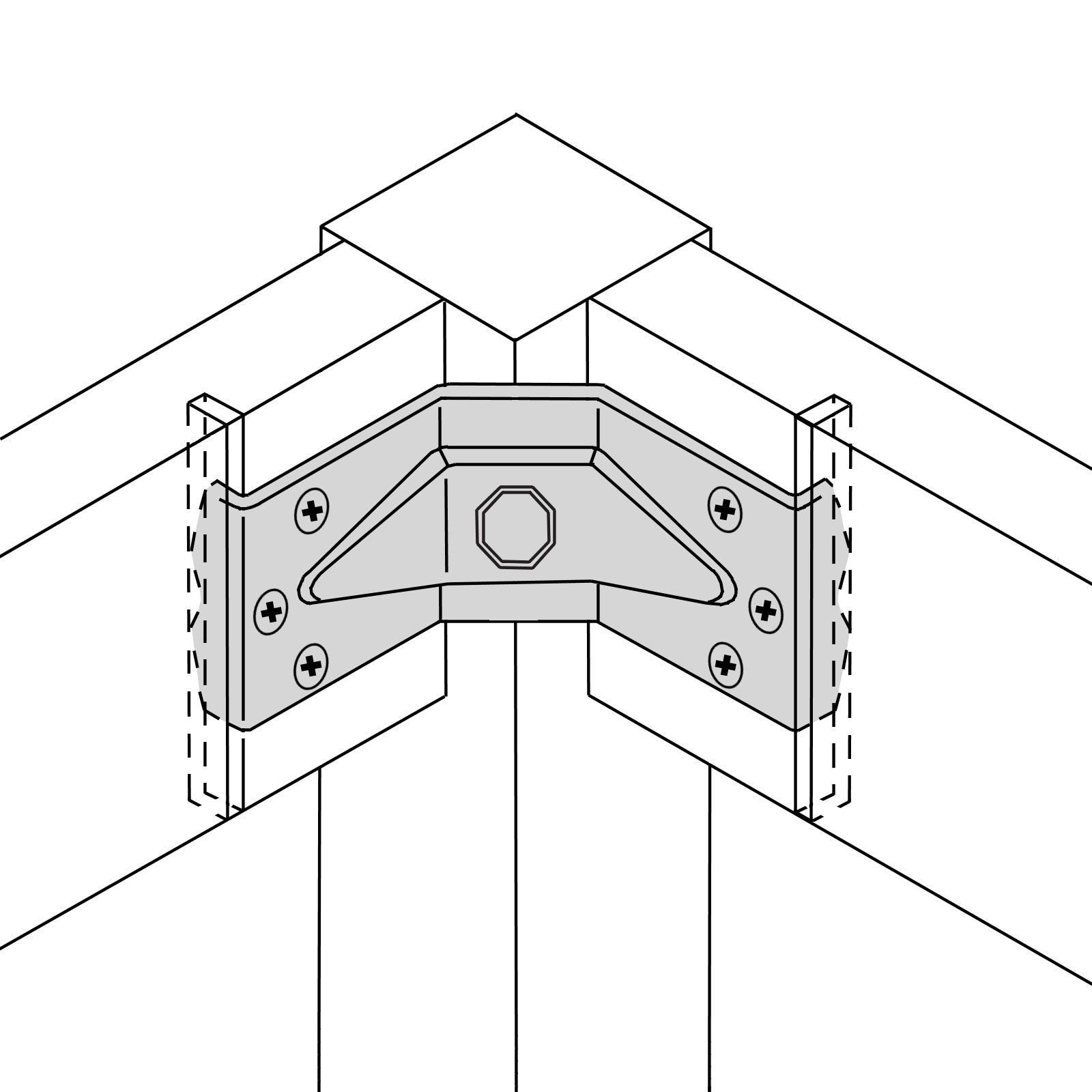 Möbelbeschlag x (4 Stuhlkonstruktionen und Winkelbeschlag Tisch-, St), Tischbeinbeschlag 4 Bank- SO-TECH® für
