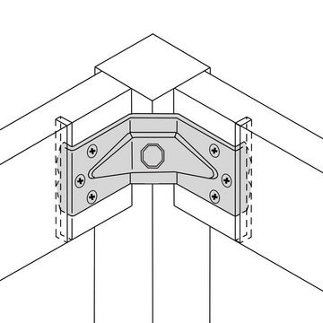 SO-TECH® Möbelbeschlag 4 x Tischbeinbeschlag Winkelbeschlag (4 St), für Tisch-, Bank- und Stuhlkonstruktionen