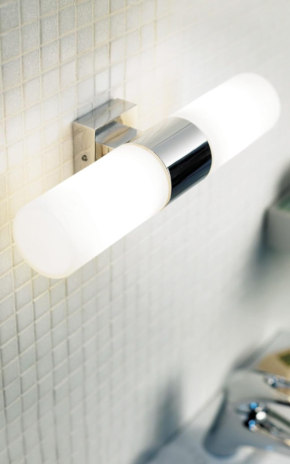 Nordlux LED Wandleuchte, P44, 2-flammig, Chrom & Opalglas