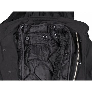 MFH Fieldjacket US Feldjacke M65, schwarz, m. auskn. Steppfutter, Mod. - XXL ausknöpfbarem Steppfutter