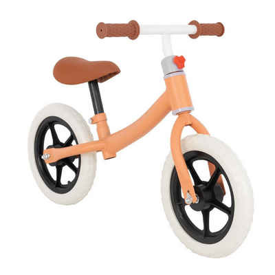 ECD Germany Laufrad Stahllaufrad mit verstellbarer Sitz Gummierte und rutschfeste Handgrif 11 Zoll, Kinderfahrrad Orange für Kinder ab 2 Jahren Lauflernrad 80x37x53cm