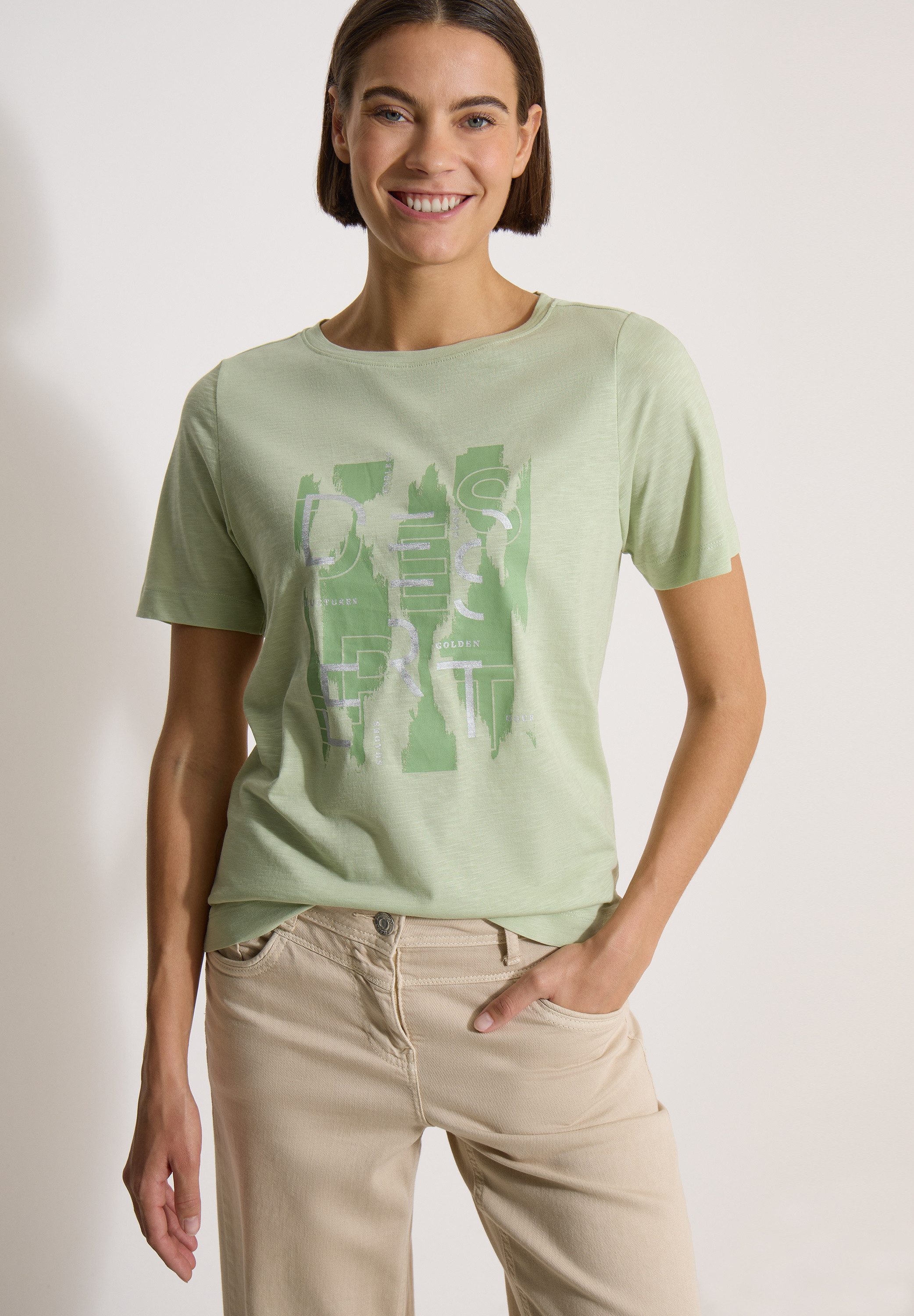 CECIL Kurzarmshirt Sommershirt mit Print