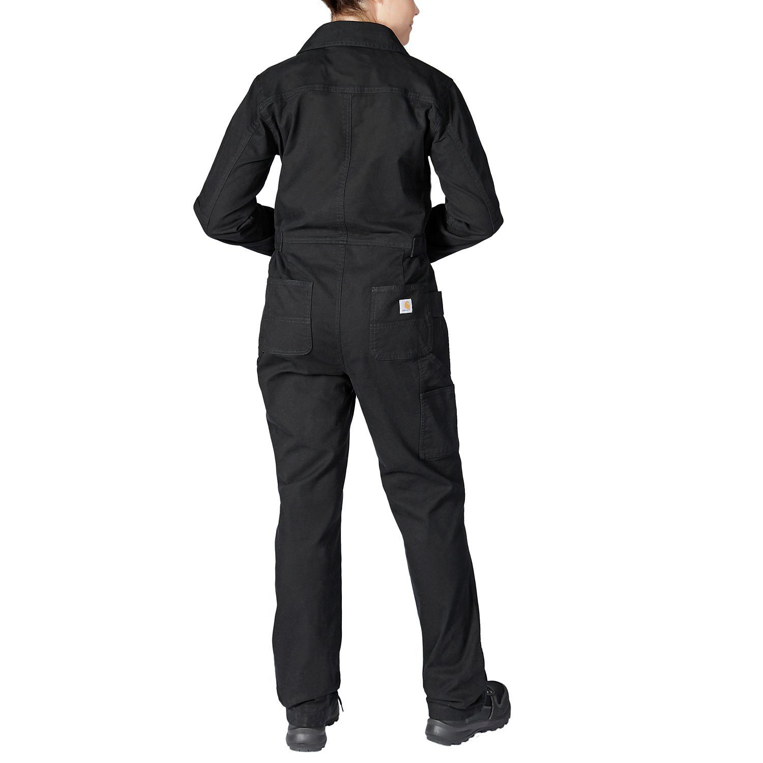 Carhartt Arbeitsoverall mit Stretch für Damen, Damen Overall Schwarz, Rugged Flex Canvas mit Stretch, und anpassbarer Taille