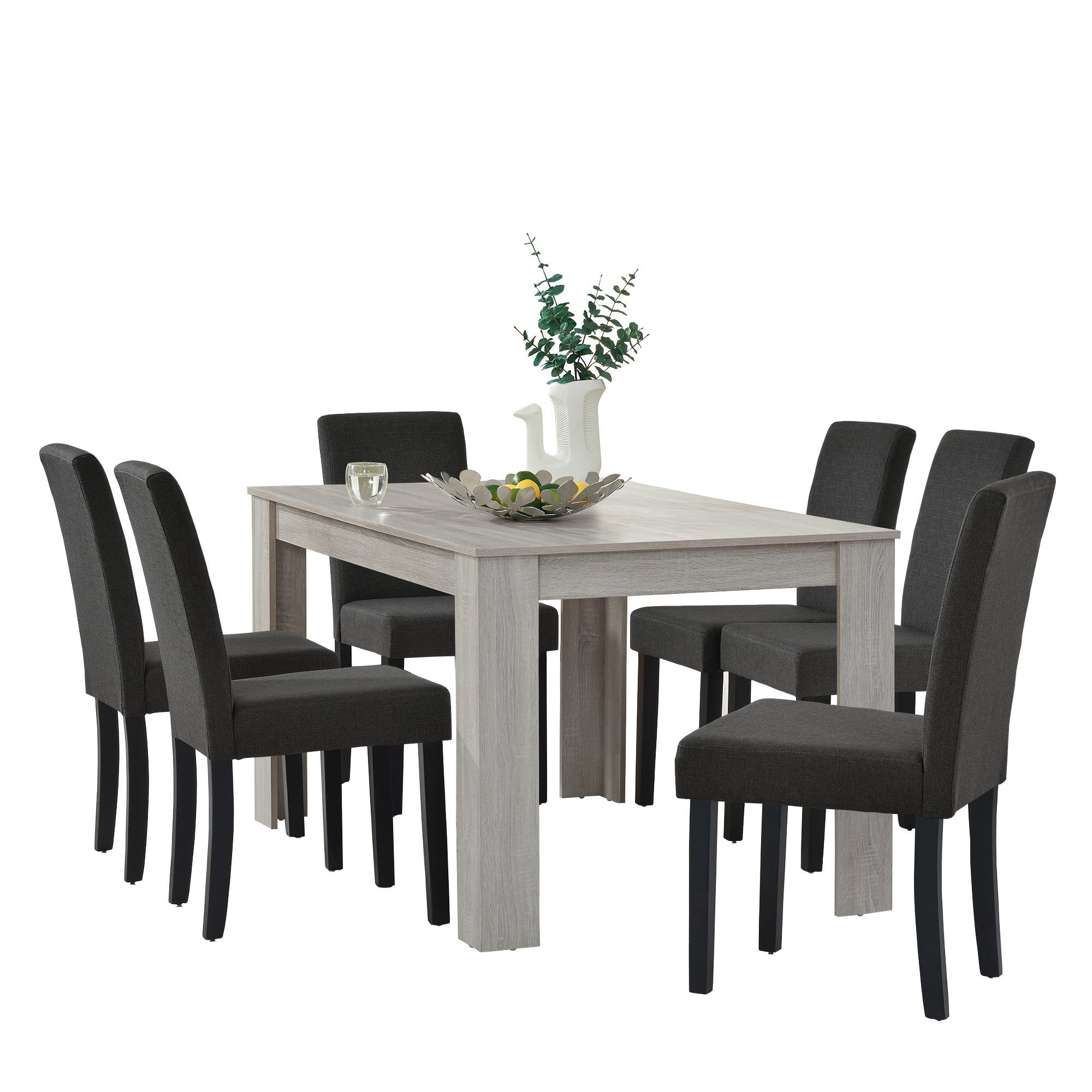 en.casa Essgruppe, (Set, 7-tlg., Esstisch mit günstig online kaufen