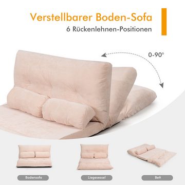 KOMFOTTEU Schlafsofa, 3 in 1 Sofabett mit Kissen & verstellbare Rückenlehne