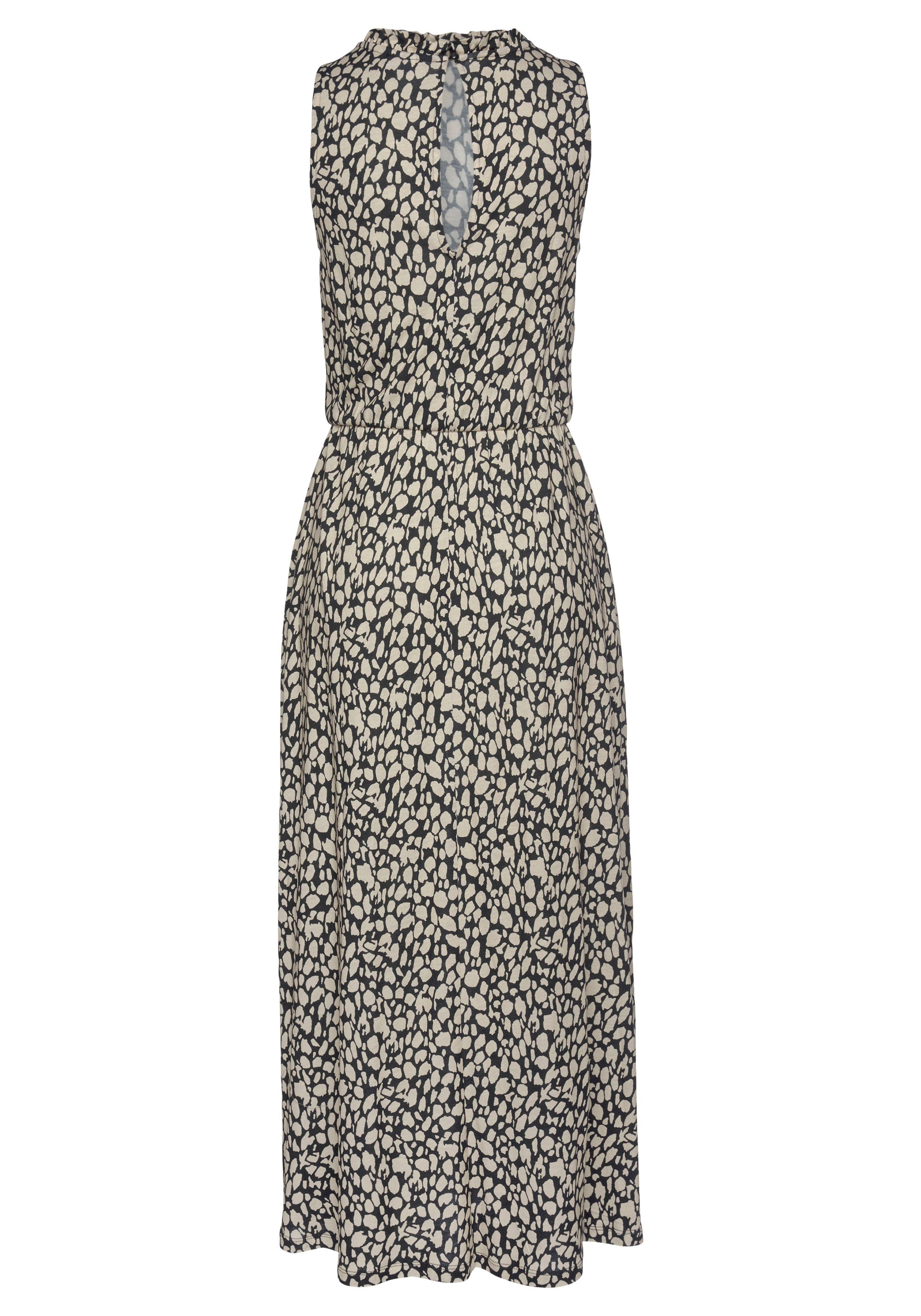 LASCANA Jerseykleid mit Alloverdruck, Midikleid, hochgeschlossen, sommerlich-elegant