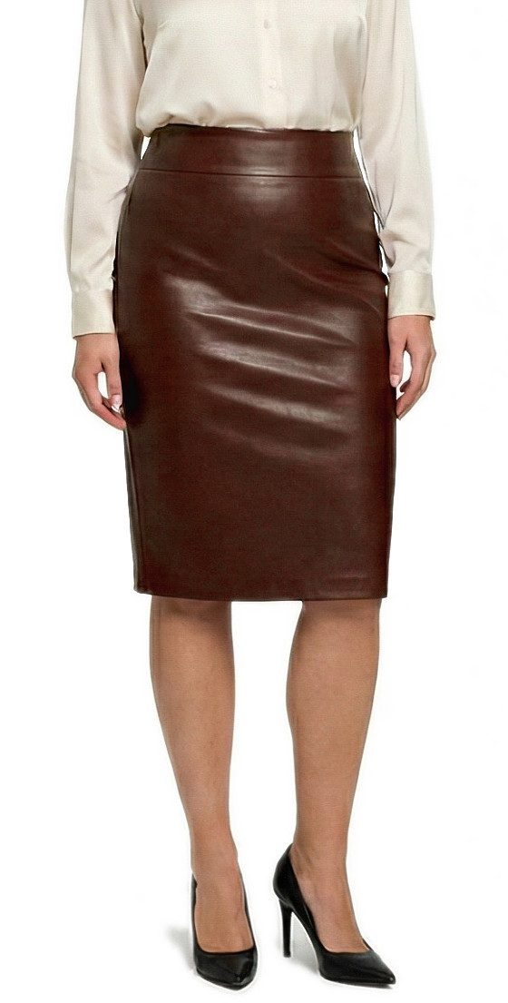 dy_mode Bleistiftrock Damen Bleistiftrock in Kunstleder-Optik High Waist Mi günstig online kaufen