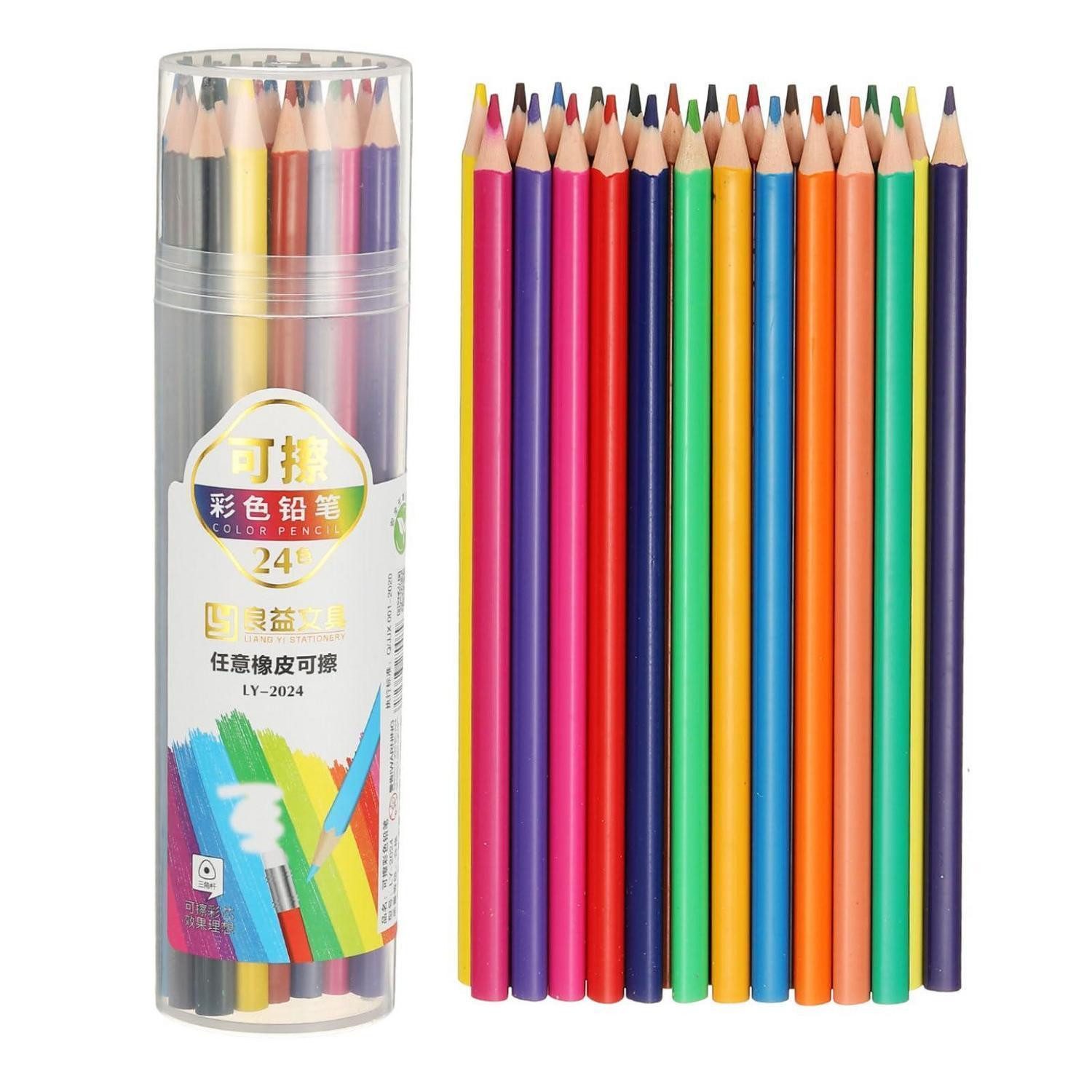 LuxusKollektion Buntstift Buntstifte 24 Farben Radierbar