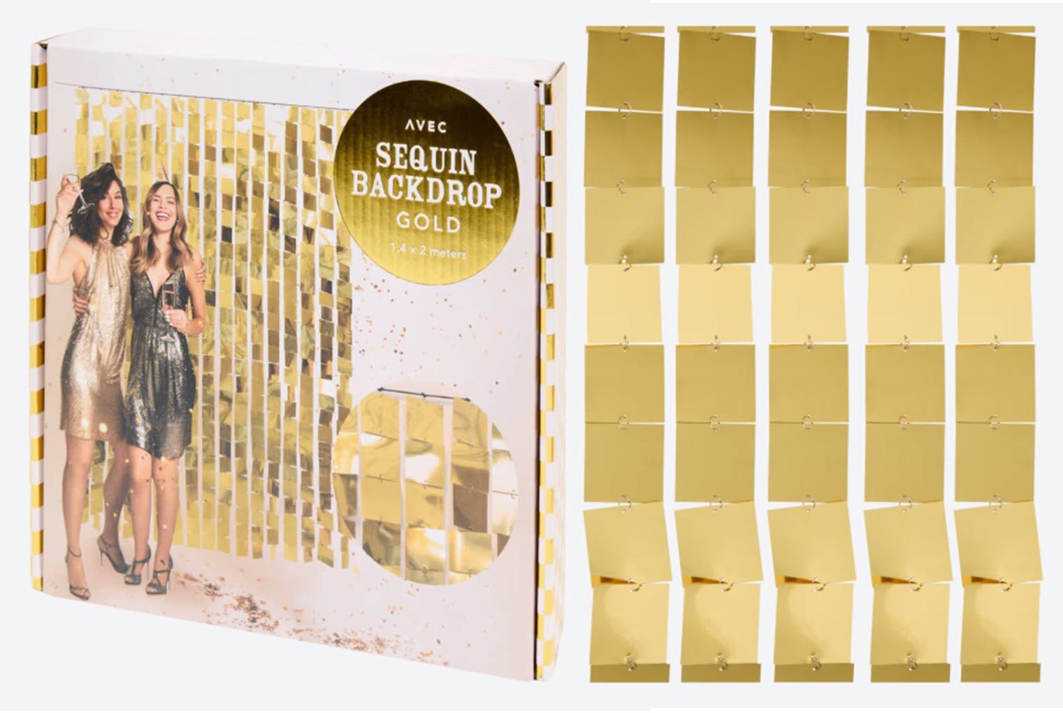 Spectrum Vorhang Paillettenwand für Partys gold Paillettenvorhang 140 x 200 cm