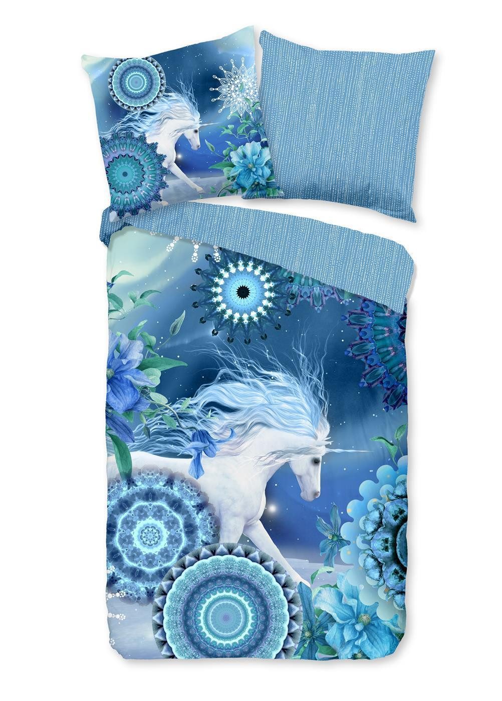 hip Bettwäsche Biber Bettwäsche 135 X 200 cm + 1 x 80 X 80 cm Lumi blau, Biber, bettwäsche 135x200 baumwolle 135x200 bettwäsche bettbezug