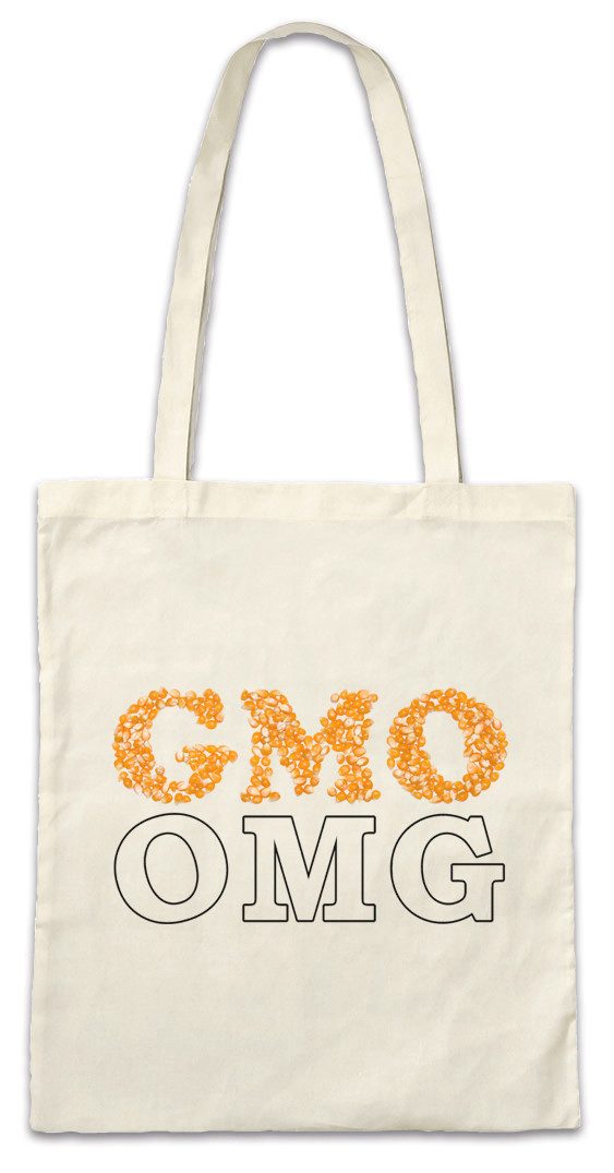 Beuteltasche GMO Anti Gentically Modified Food Stofftasche OMG Veganismus