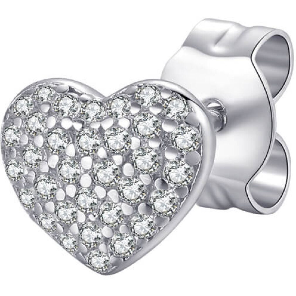 Rosato Ohrring-Set Silver single earrings Heart with zircons Storie RZO046