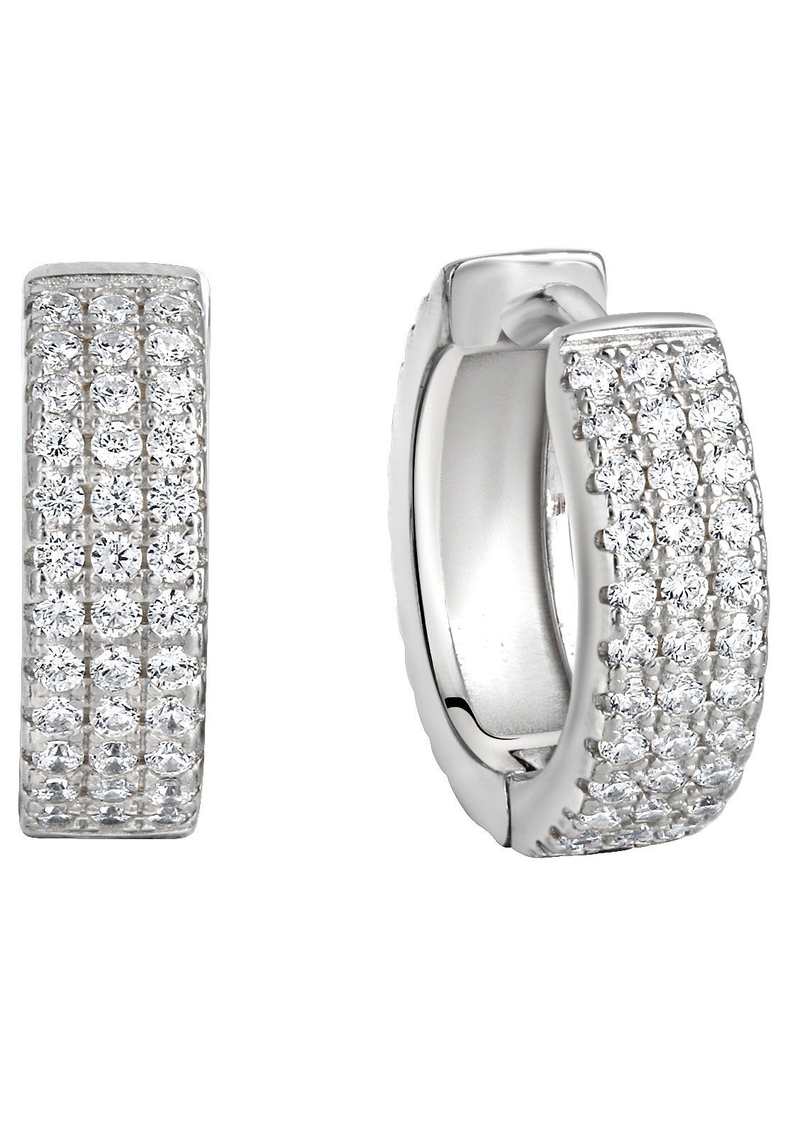 Paar Creolen Schmuck Geschenk Silber 925 Ohrschmuck glitzernd
