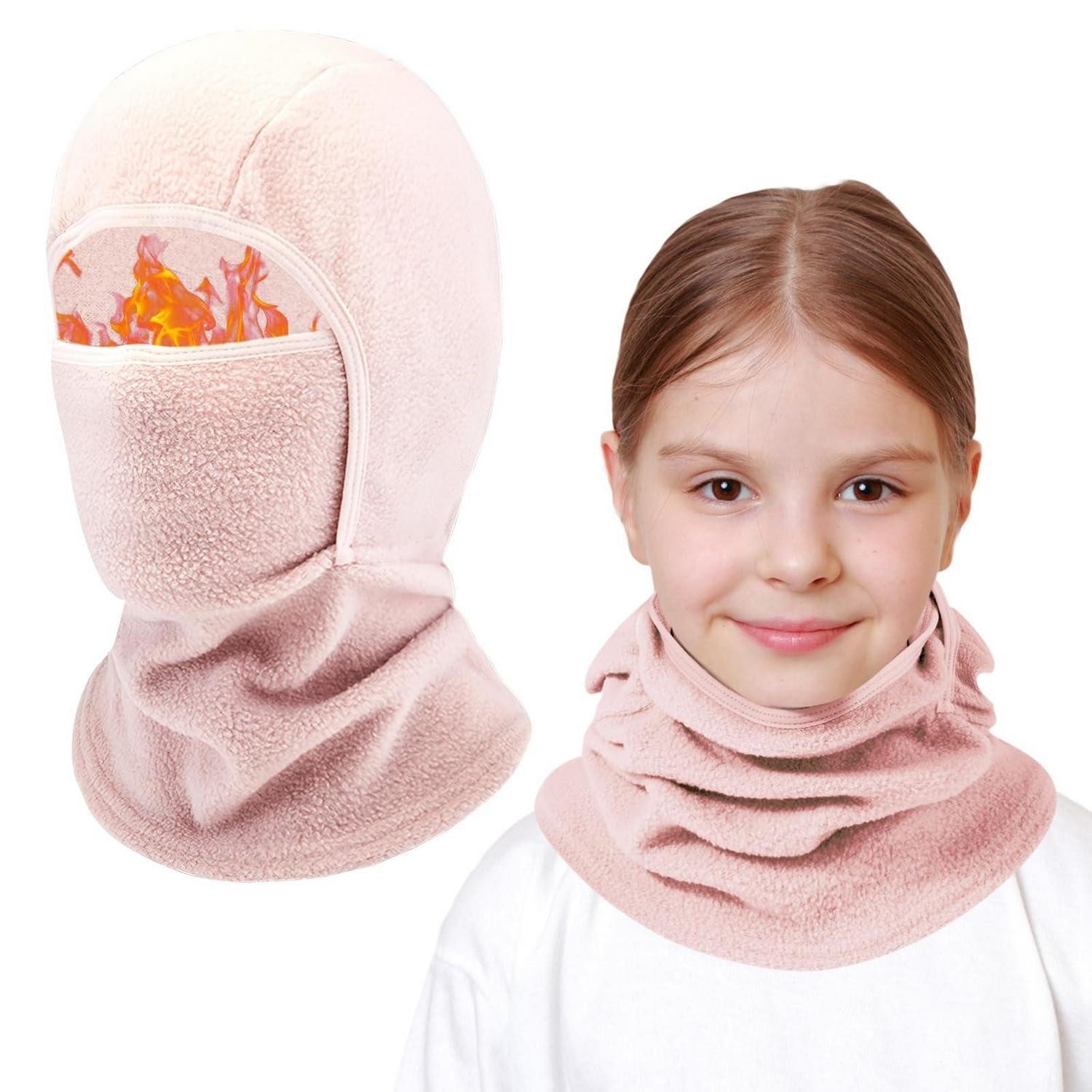 Sturmhaube Sturmhaube Kinder Skimaske Fleece Halswärmer Mütze Winter Rosa
