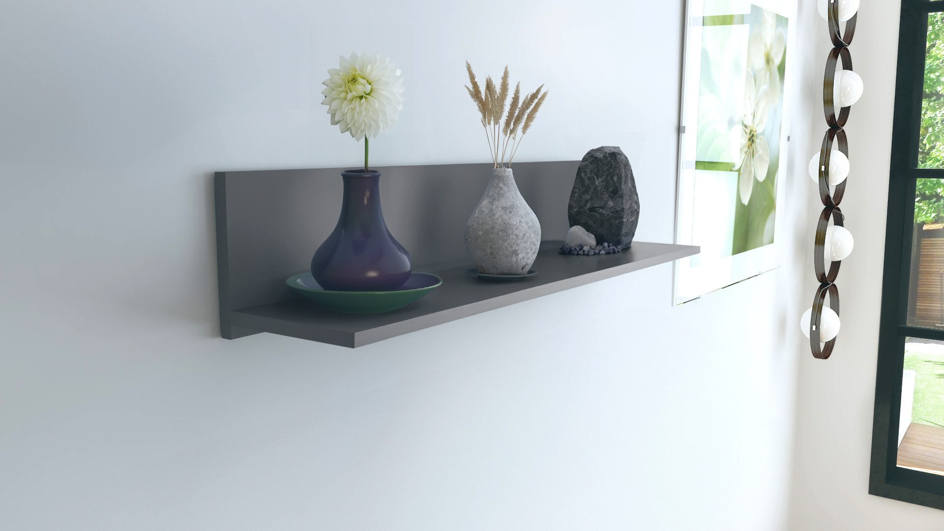 Vladon Wandregal Skadu, Schweberegal, Anthrazit matt (97,5 x 18,5 x 18,5 cm günstig online kaufen