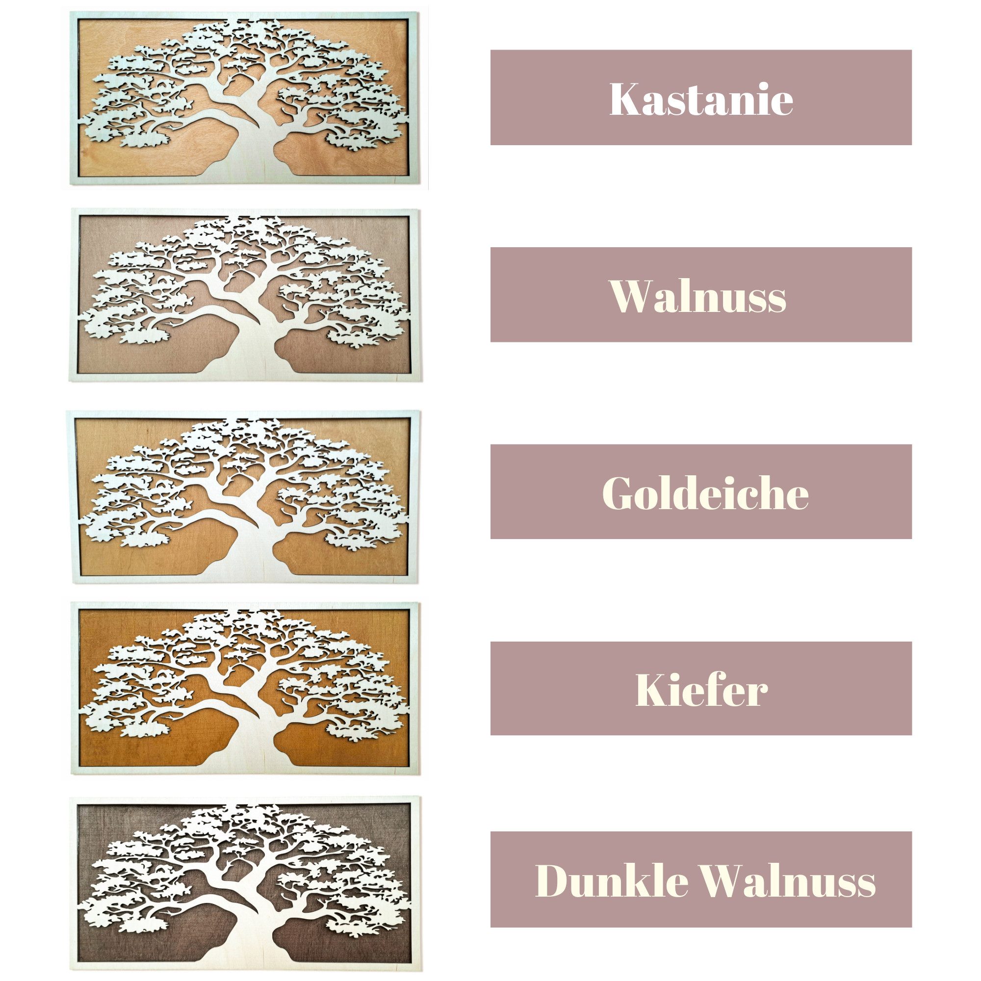 ORNAMENTI Wanddekoobjekt 3D WANDDEKO, Baum des Lebens, grosse moderne boho Holz, 2 Schichten (moderne Deko Anhanger, Wandsculptur, Holzbild, geschnitz Wandrelief, stilvolle Wanddekoration, Wandpaneel, Ornament, hingucker Wanddeko), Verzierung fur Zuhause, Wohnzimmer, Schlafzimmer, Wandkunst, 5 Größen