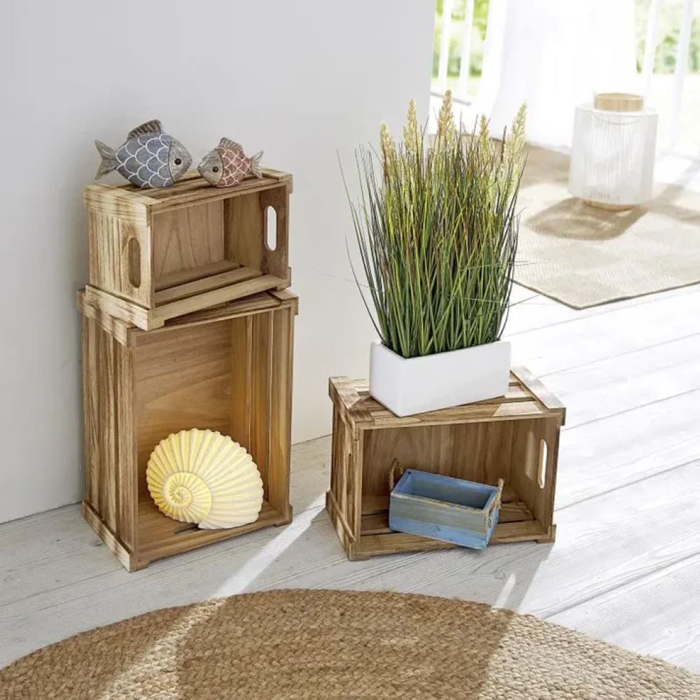 Schweng Holzkiste Holzkiste Basic 3er Set (3 St)