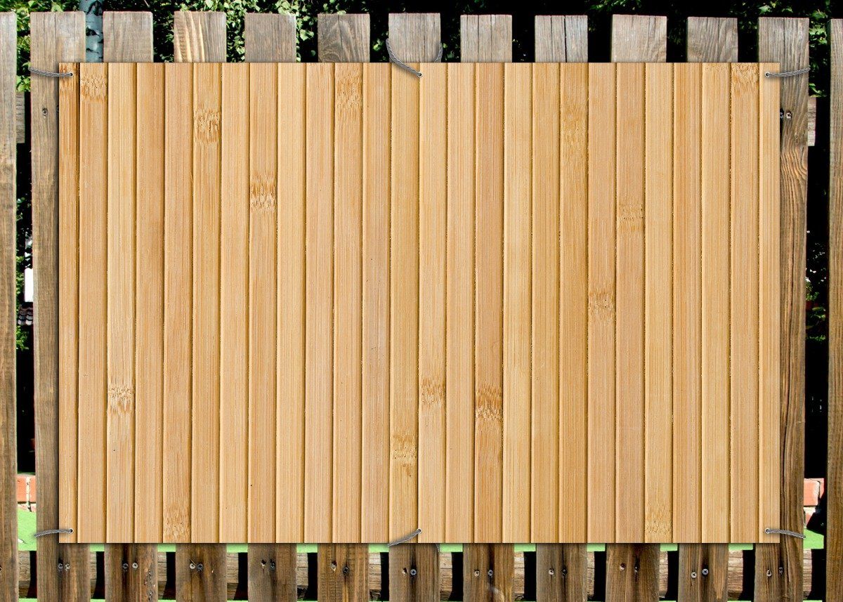 Wallario Sichtschutzzaunmatten Holzpanele hell günstig online kaufen