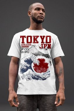 Neverless Print-Shirt Herren T-Shirt Tokyo Japan Style Fuji Welle Big Wafe Fashion Streetstyle Neverless® mit Print