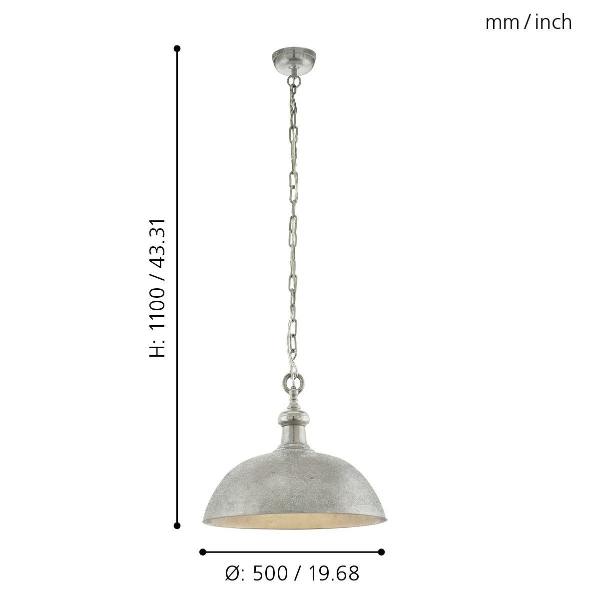 EGLO LED-Hängeleuchte Easington, Leuchtmittel exklusive, Hängelampe, Hängeleuchte, Esstischlampe, Wohnzimmerlampe, hängend, E27