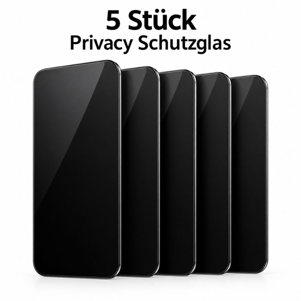 LIVINO Sichtschutzfolie 5x Privacy Panzerglas iPhone 18 Pro Max Sichtschutz Schutzfolie, (5er Panzerglas Set, Displayschutz Zubehör Set), Privacy Sichtschutz, 9 – Bild 4 von 5