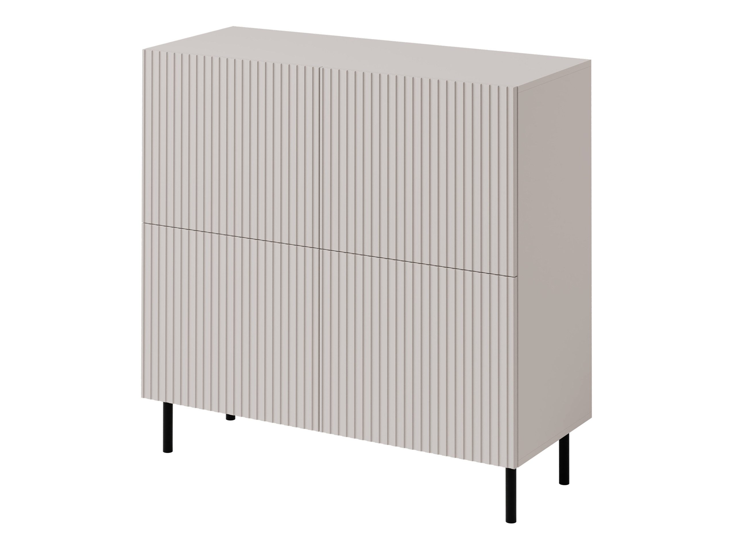 MIRJAN24 Kommode Aruba 4D 101 (mit vier Drehtüren), Metallfüße in der Farbe Schwarz