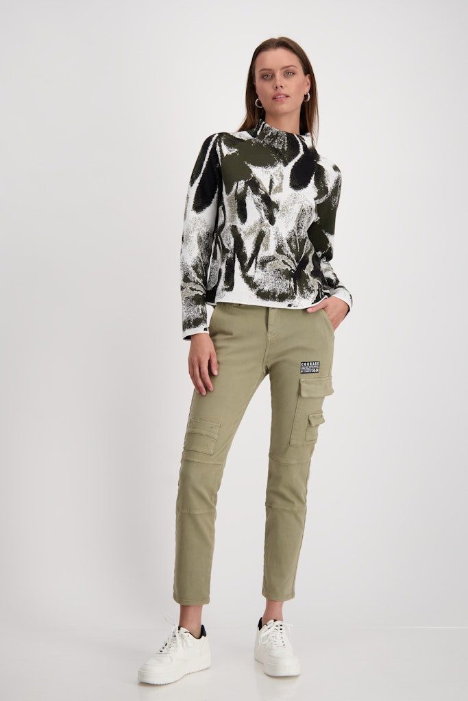 Monari Sweatshirt 807976 green tea gemustert günstig online kaufen