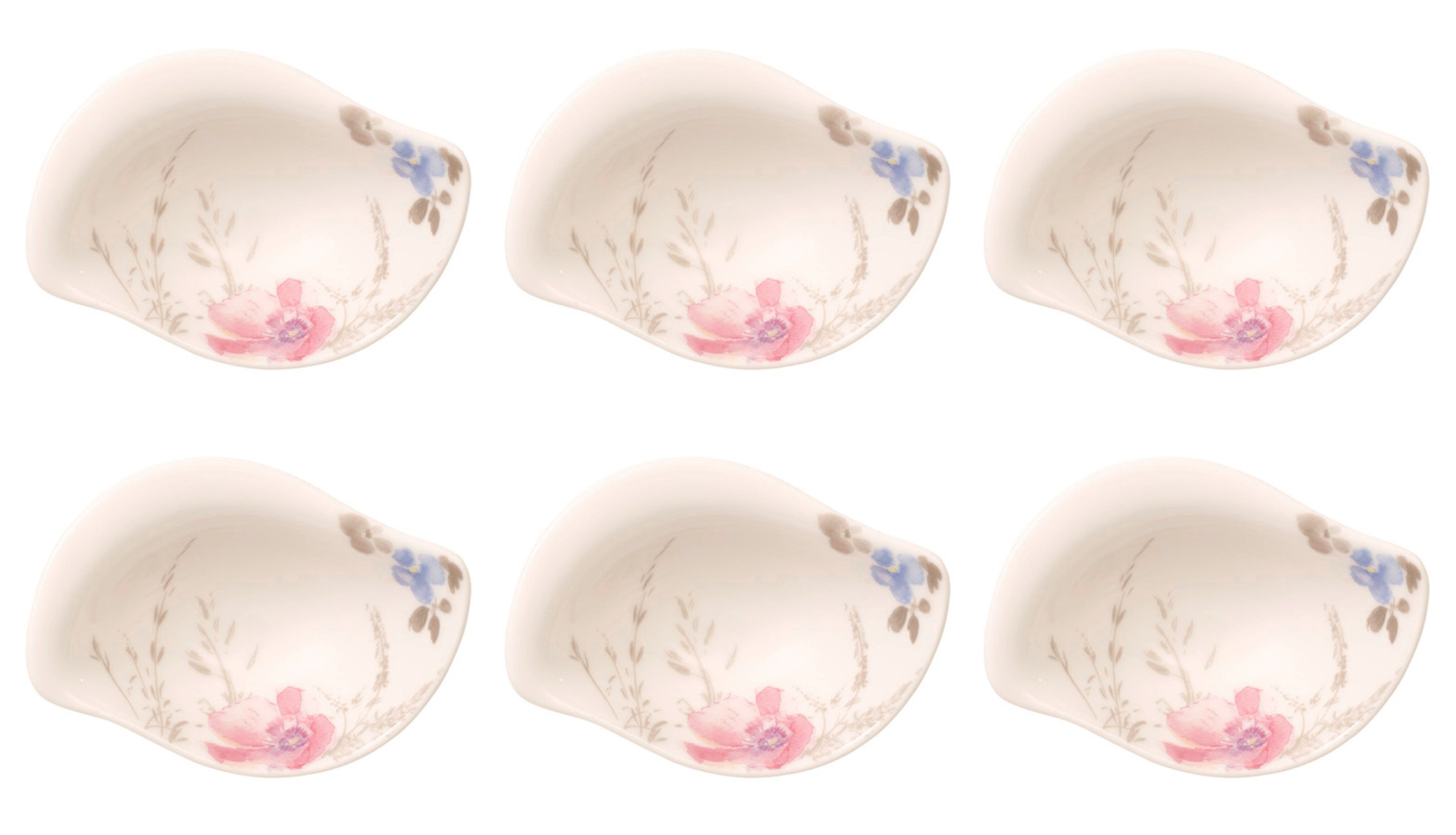 Villeroy & Boch Dipschale Mariefleur Gris, Porzellan, Spülmaschinengeeignet, Mehrfarbig, Motiv: Blumen