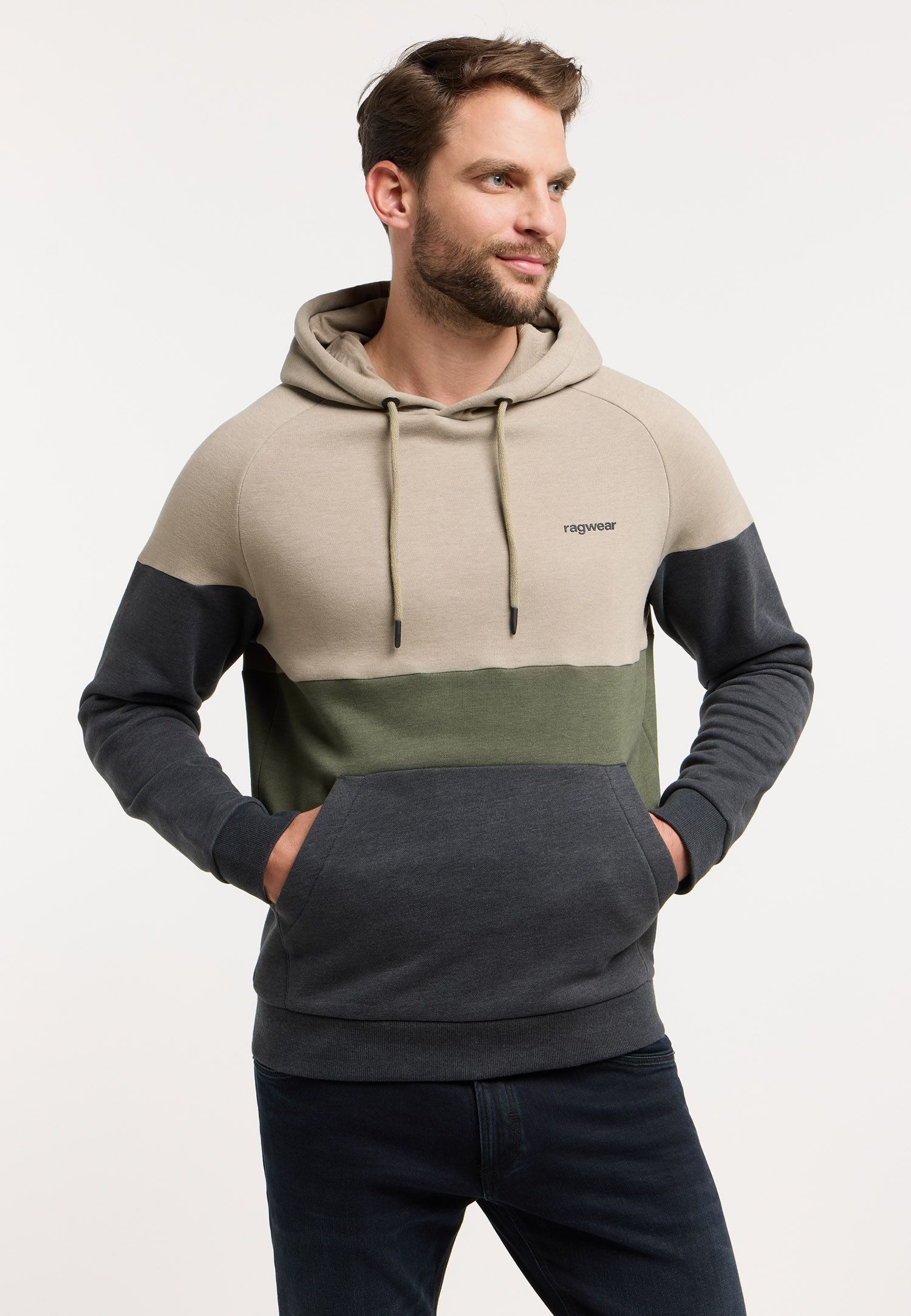 Ragwear Kapuzenpullover - BRESS Hoodie - Kapuzenpullover im Dreifarbdesign