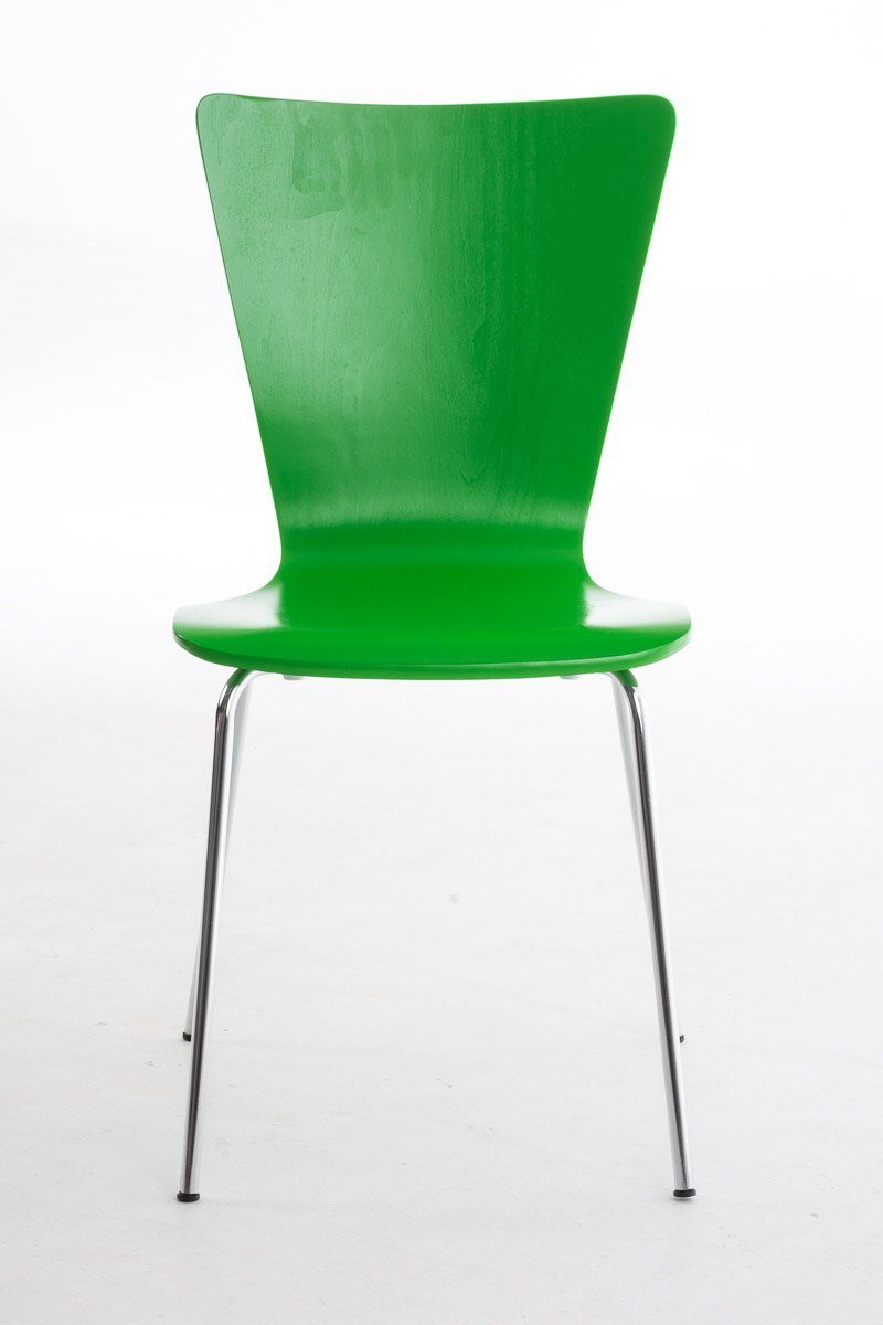 CLP Besucherstuhl Aaron (2er Set), ergonomisch geformter Holzsitz grün