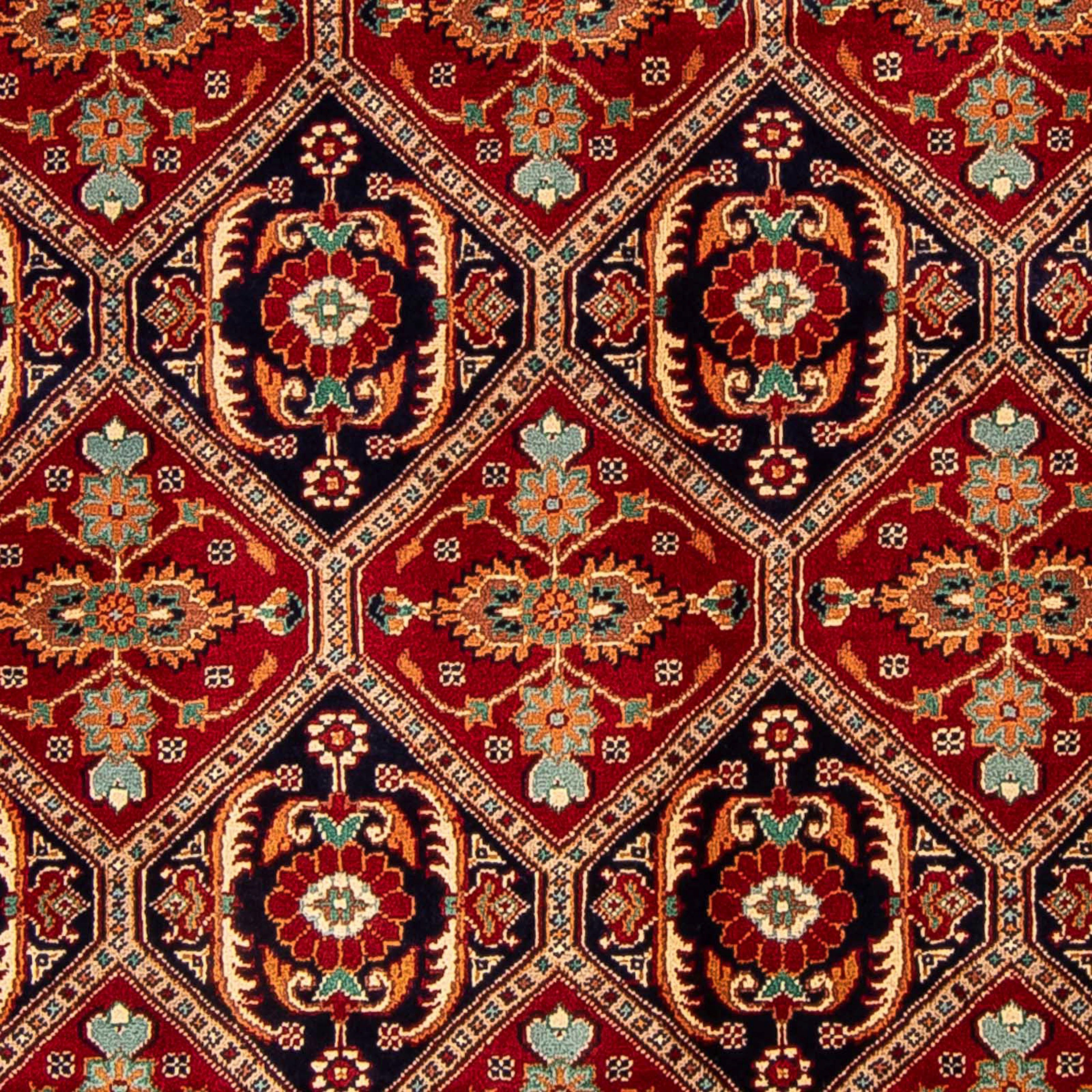 Orientteppich morgenland, dunkelrot, - Handgeknüpft, mit Afghan mm, Zertifikat Wohnzimmer, - Höhe: Einzelstück 204 cm 7 146 x rechteckig,