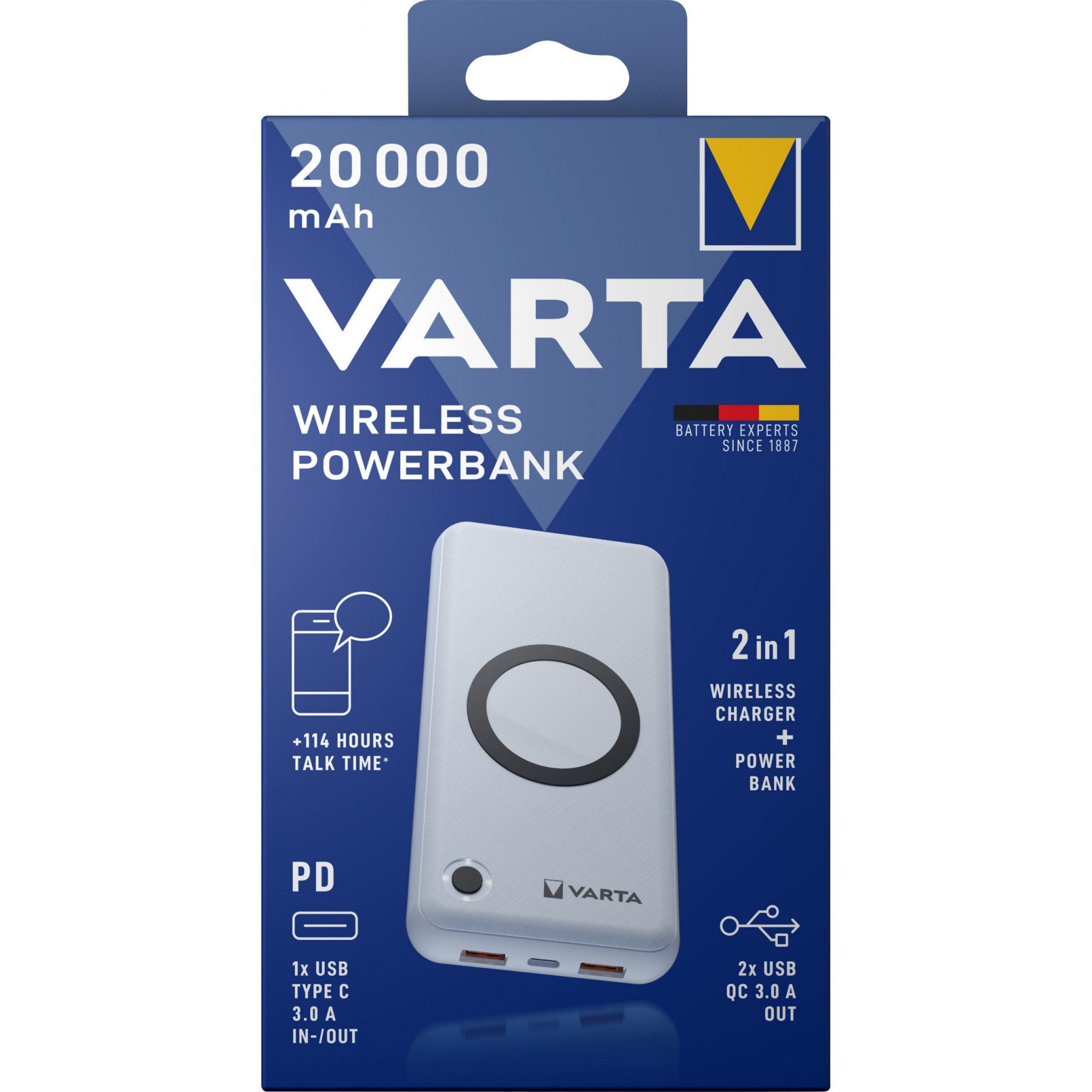 VARTA VARTA Wireless Powerbank 20.000, (20.000 mAh, Qi, Powerbank
