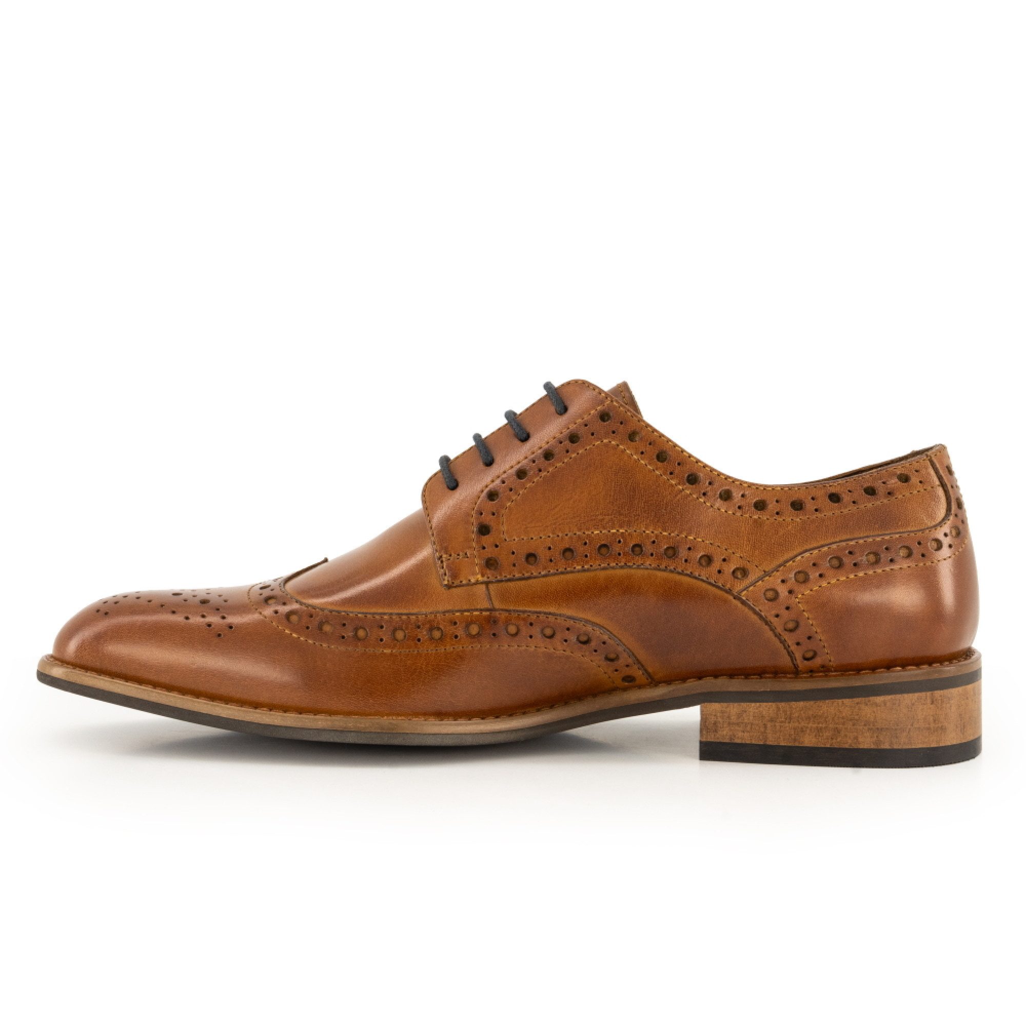 Prime Shoes Prime Shoes PEDRO Herren Budapester Glattleder Crust-Tan Schnürschuh