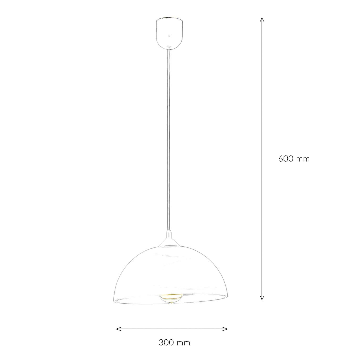 Licht-Erlebnisse Pendelleuchte ADANIA, ohne Leuchtmittel, Hängelampe Lampenschirm Glas Weiß Retro Küche Esstisch Leuchte – Bild 5 von 5