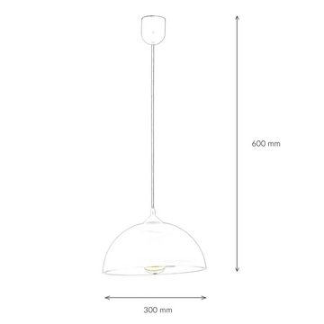 Licht-Erlebnisse Pendelleuchte ADANIA, ohne Leuchtmittel, Hängeleuchte Esstisch Küche Gelb Glas rund Retro E27 Hängelampe