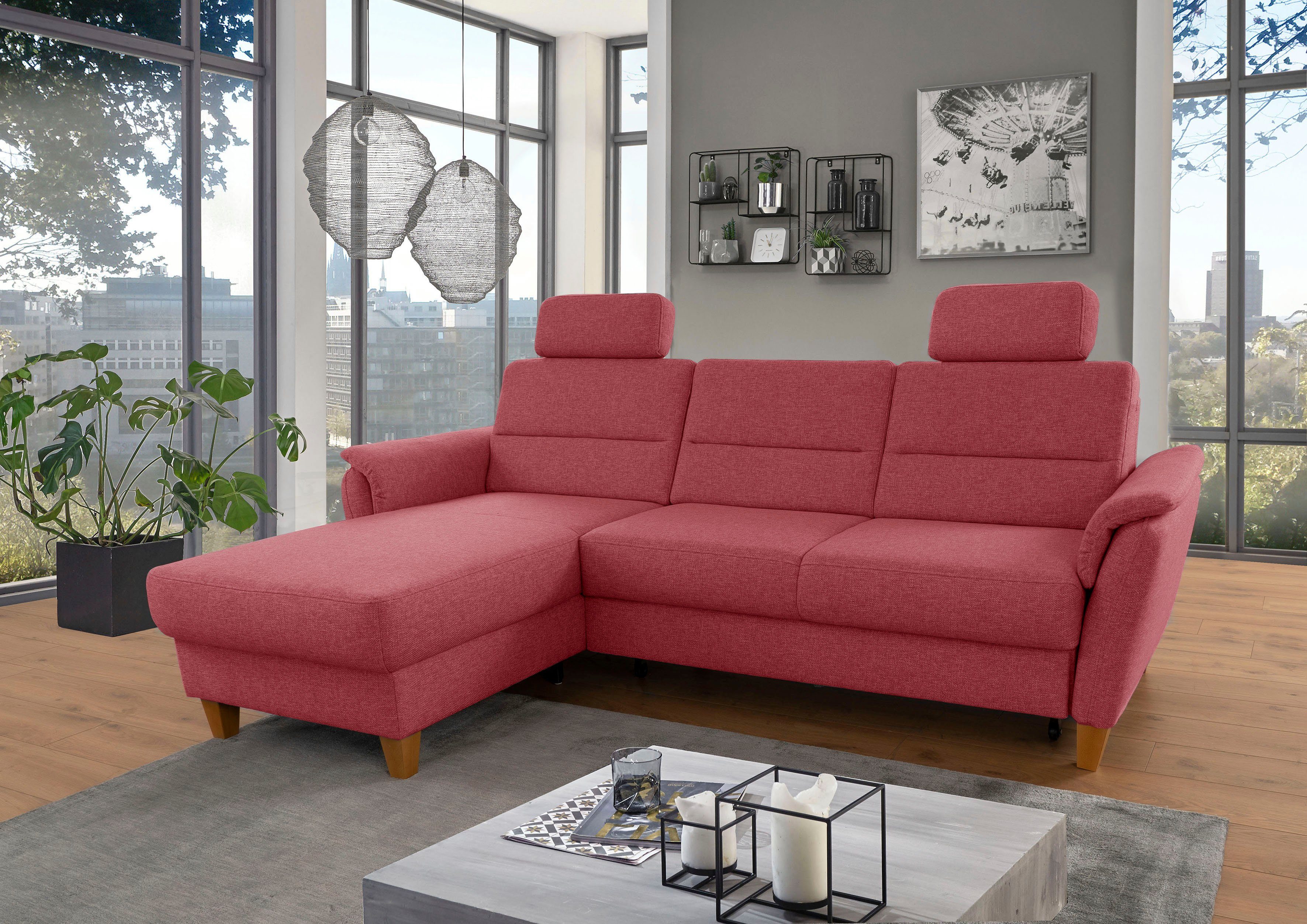 Home affaire Ecksofa Palmera L-Form, Federkern, günstig online kaufen