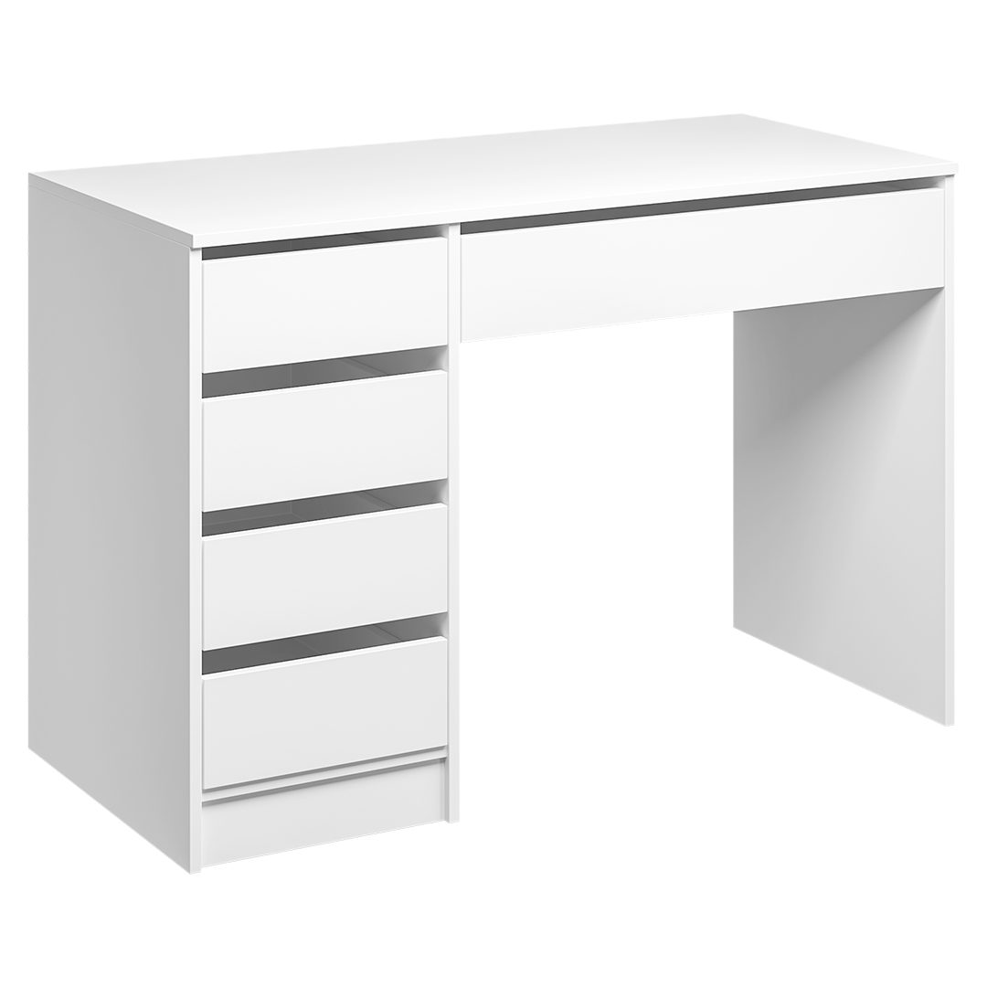 Bellabino Kinderschreibtisch Nore weiß, Jugendschreibtisch 110x53 cm mit 5 günstig online kaufen