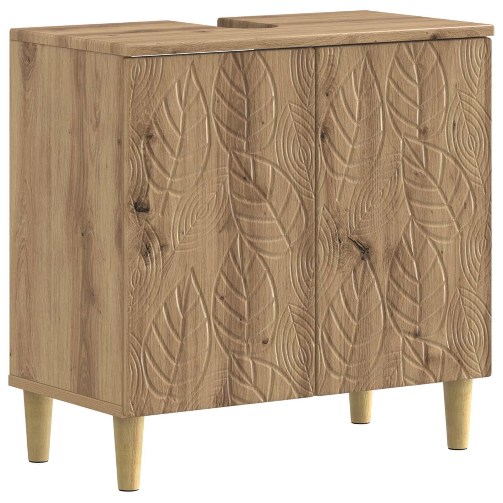 vidaXL Gartenlounge-Set 2-teiliges Badezimmer Schrank Set DELFT Artisan-Eiche