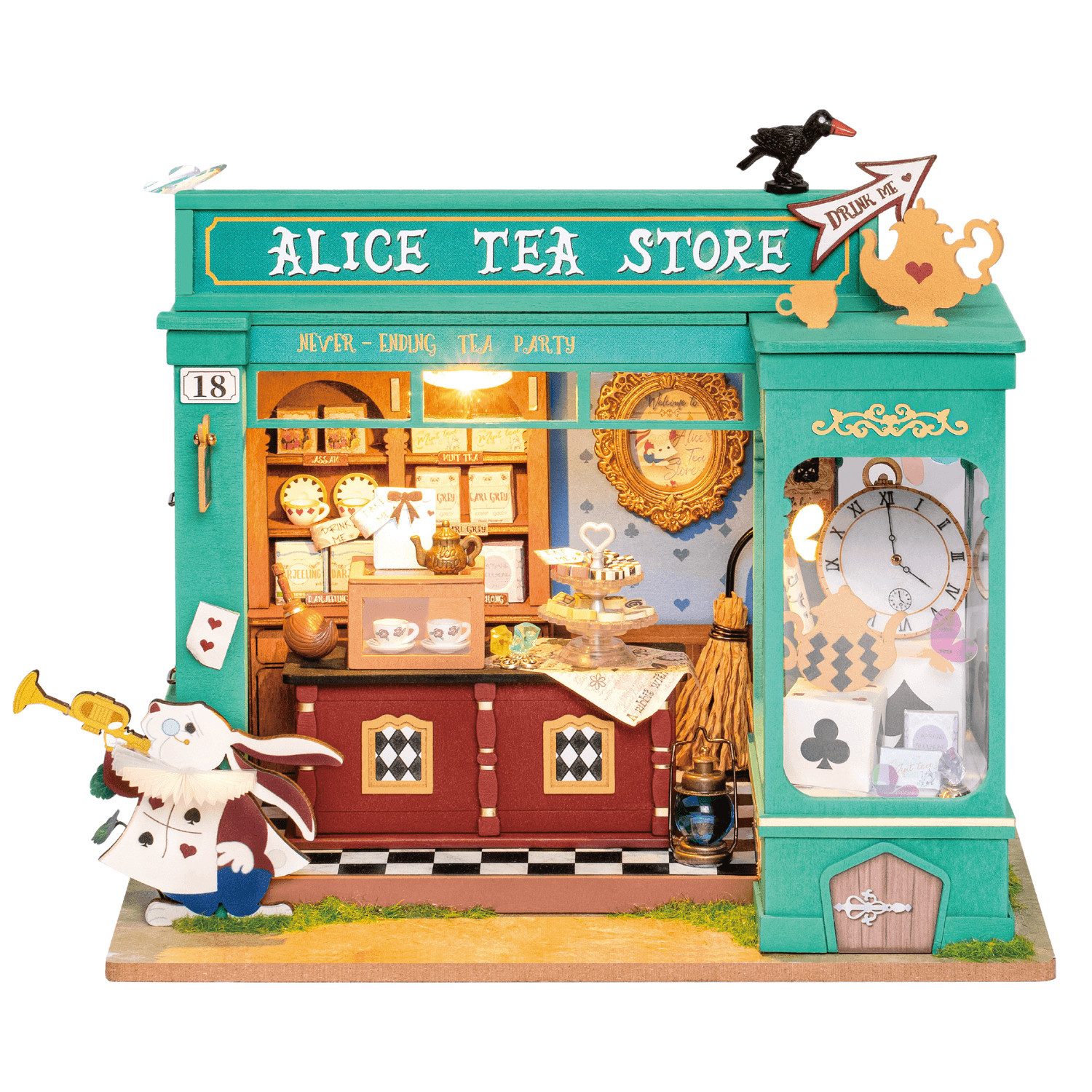 Robotime 3D-Puzzle Alice's Tea Store Miniaturhaus, 136 Puzzleteile
