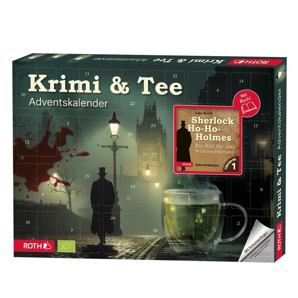 Roth Tee Krimi & Bio-Tee-Adventskalender mit Krimi-Buch Adventskalender, Krimigeschichte, Lesemomente, Teevielfalt, Spannung, Genussmomente