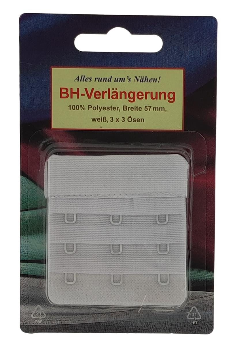 Zettl GmbH BH-Verlängerung BH-Verlängerung weiß 3 Haken, 57mm Bandverlängerung (Stück, 1 St), BH-Verlängerung BH-Extender BH-Verlängerungsstück BH-Erweiterung B